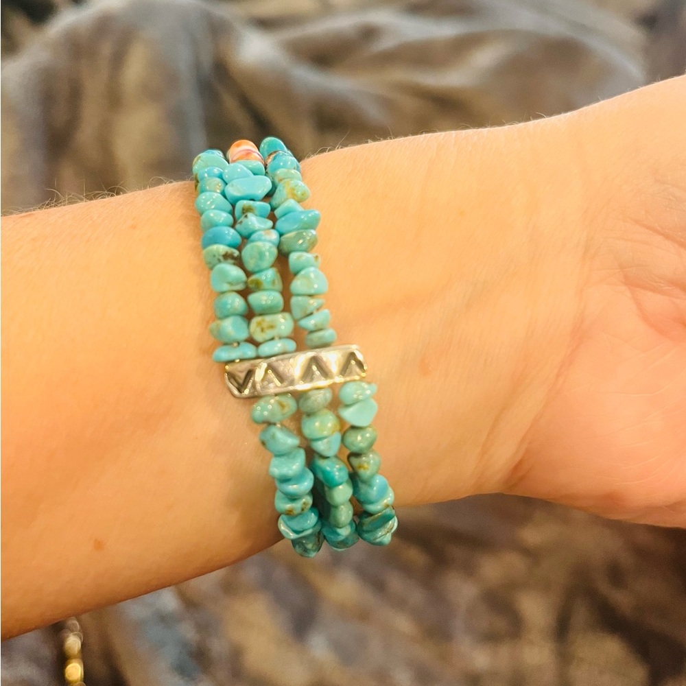 Authentic Navajo VTG Turquoise/sterling silver bangle bracelet - Picture 7 of 7